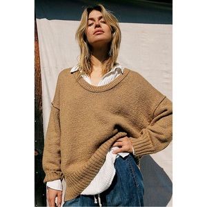 Free People Brookside Tunic Sweater in Desert Camel Size XS
